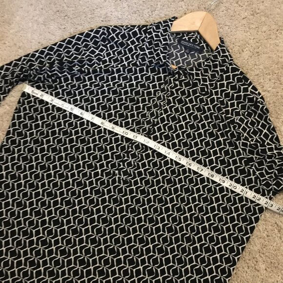 Jones New York B&W Live Wire Pattern Stretchy Dress Shirt - Picture 12 of 15